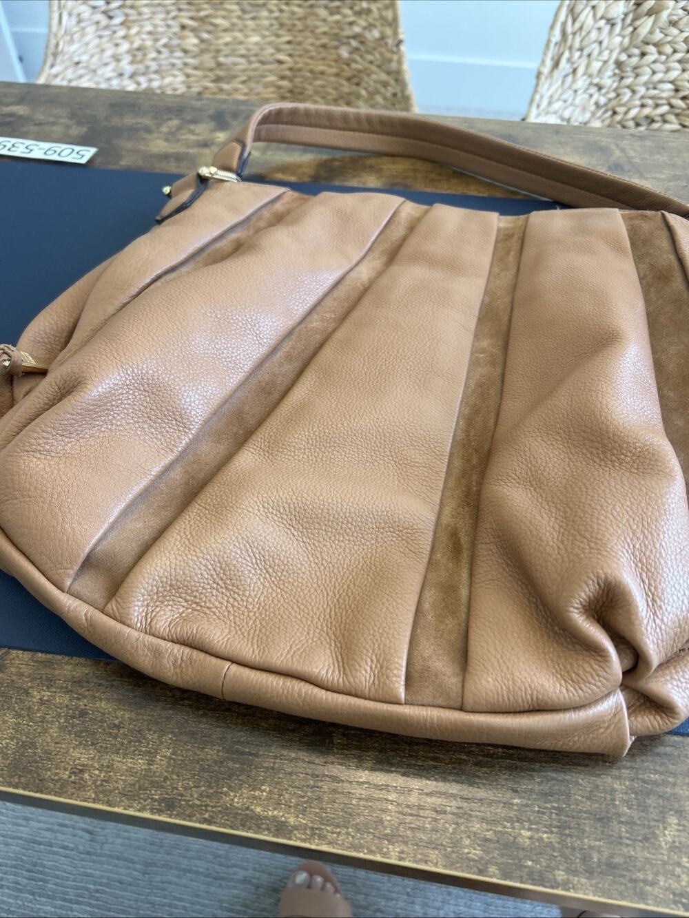 Aimee Kestenberg Tuscany Suede Pebble Leather Hobo Shoulder Bag & Dust Bag